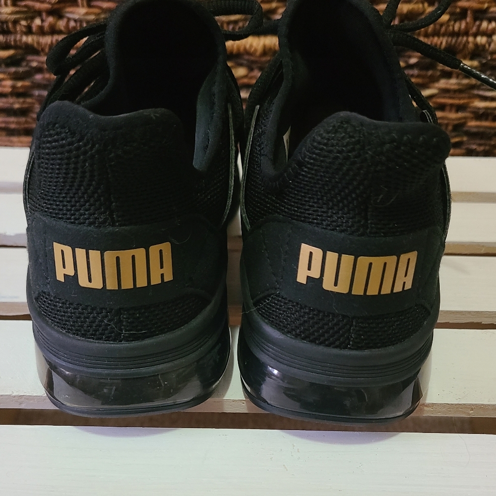 PUMA Women's Electron Black Knit Mesh Athletic Running Shoes Sneakers Size 7.5 - Picture 4 of 9